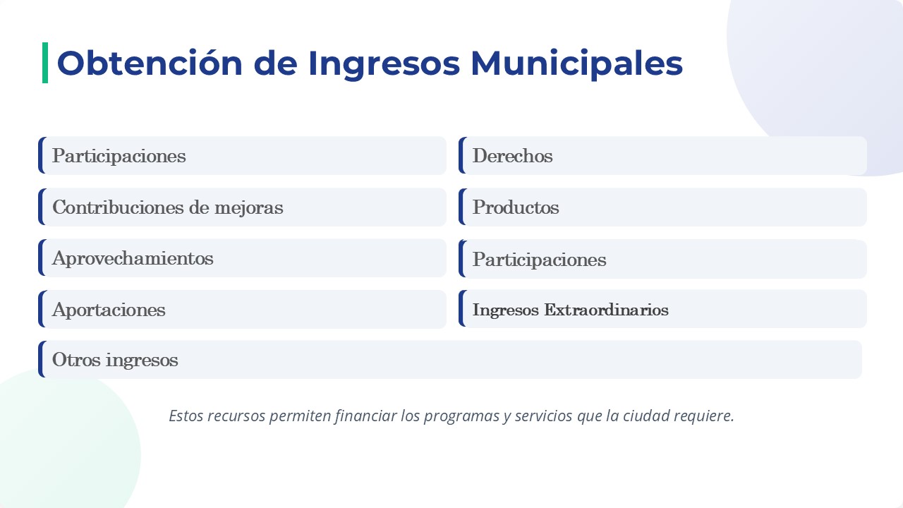 Obtención de Ingresos Municipales