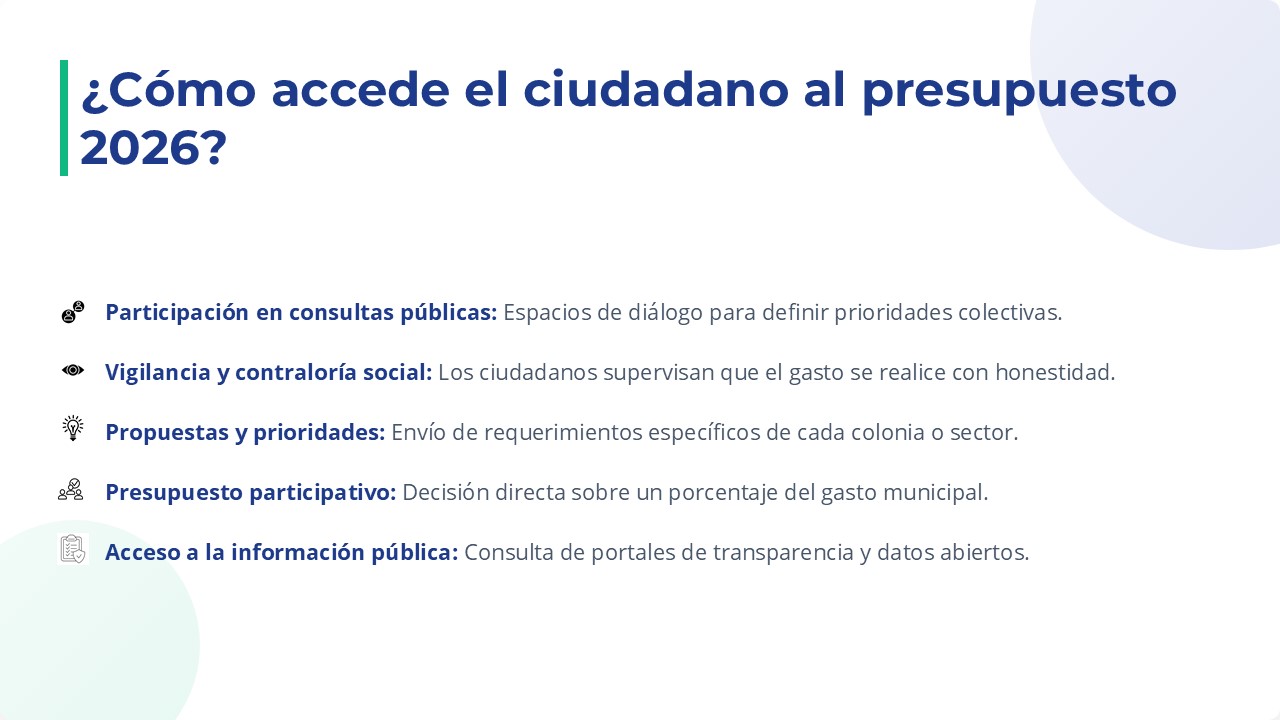 ¿Cómo accede el ciudadano al presupuesto 2026?